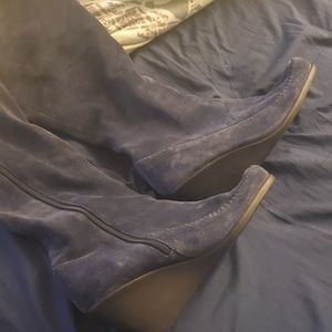 Wedge heel riding boots